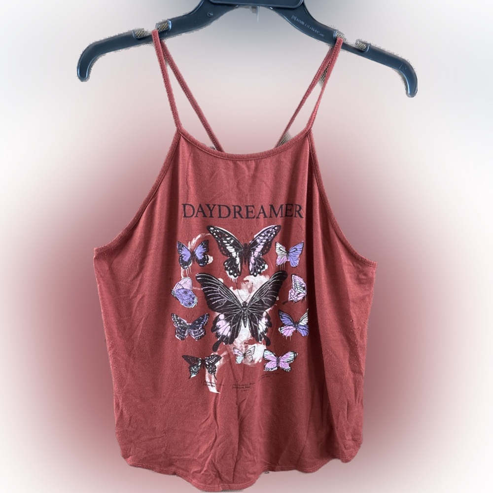 Daydreamer tank with oval cutout back Sz L
